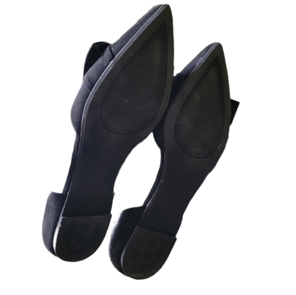 Women's Guess Black Rhinestone Bow Pointed Toe Flats Size 9 - Picture 8 of 9